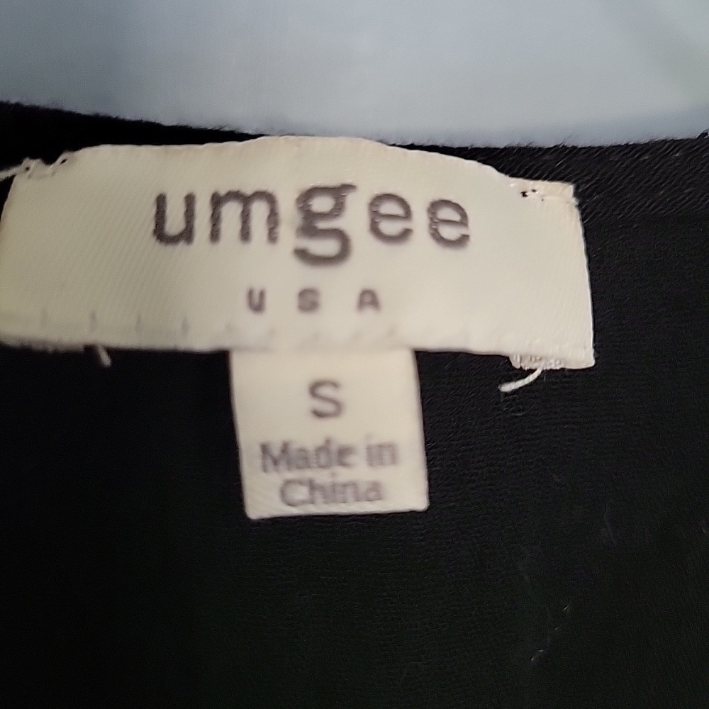 Umgee Kaftan Muumuu Black Floral Embroidered With Lace Sz Small - Picture 2 of 11